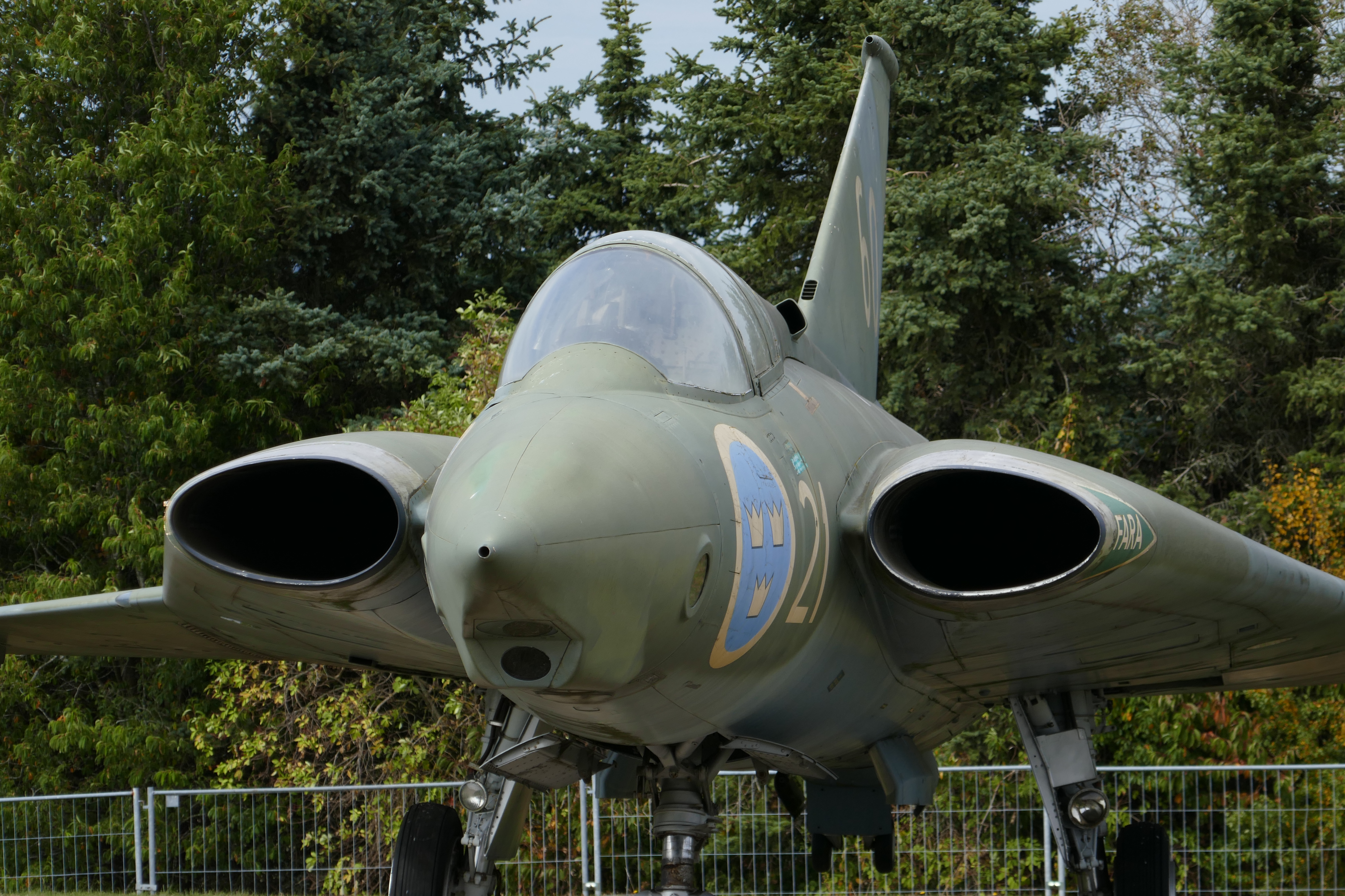 Swedish fighter Draken in Hermeskeil Aircraft Museum in Germany